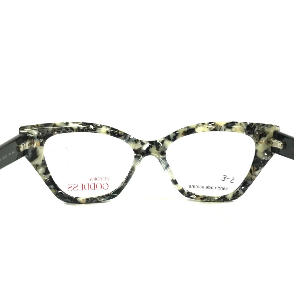 Fit For A Goddess Eyeglasses Frames FGO009 BLK Black Ivory Cat Eye 55-18-150